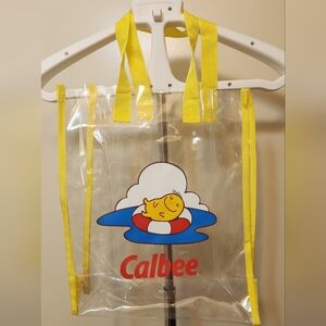 Calbee Clear Tote Bag with Yellow Straps